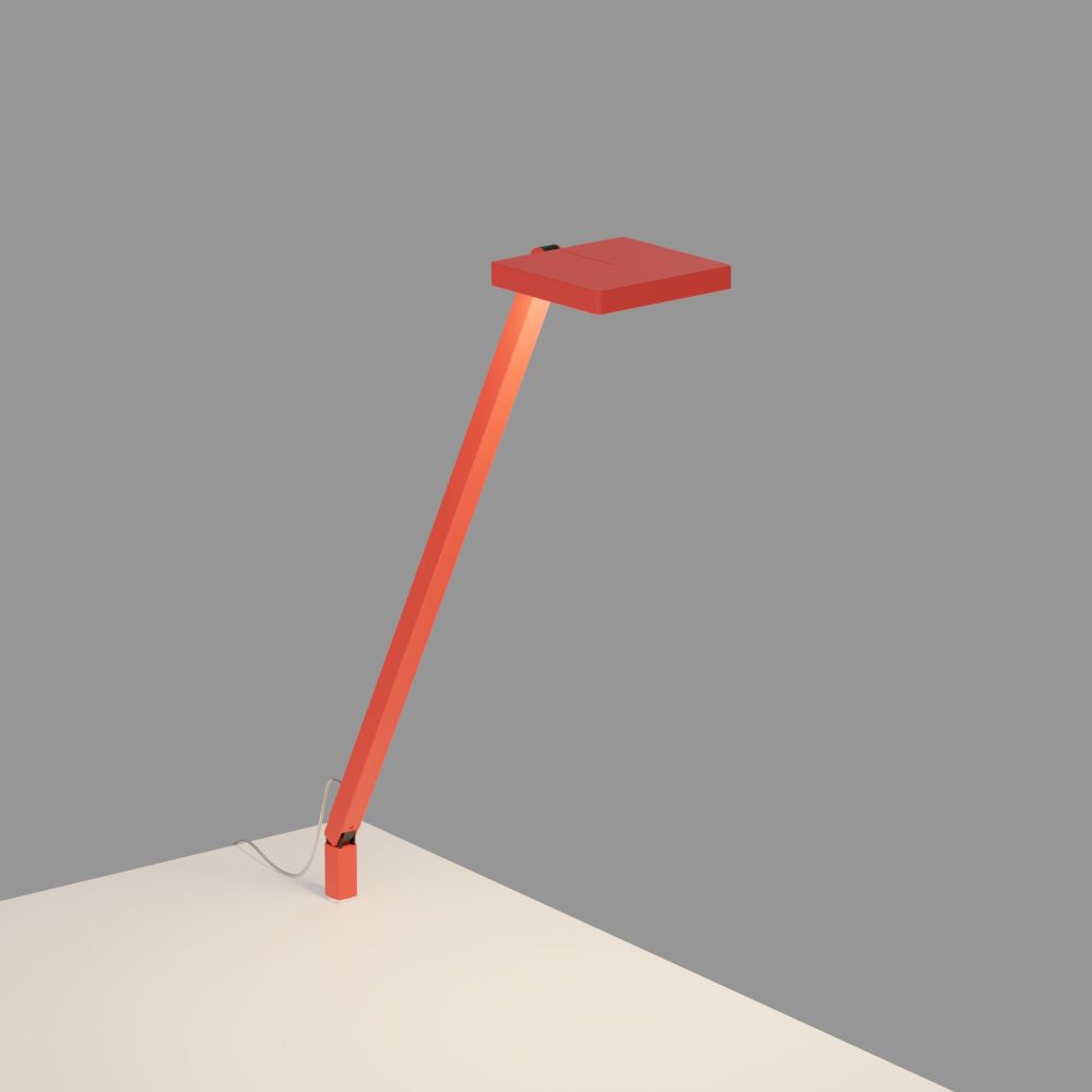 Koncept Lighting FCD-1-MFR-THR Focaccia Solo Desk Lamp with through-table mount (Matte Fire Red)